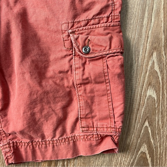 🎯3/$10 GAP Rust Brick Red Cargo Shorts 32 Cotton Linen Blend - Picture 4 of 7